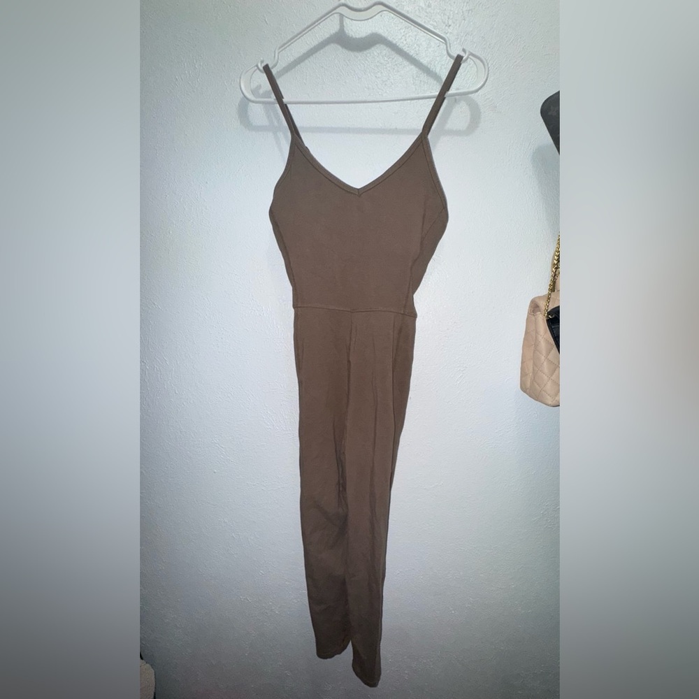 Brown Sleeveless Jumpsuit old navy active size small